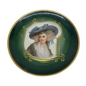Vintage ROYAL MUNICH Z.S. & C. Bavaria Victorian Lady Plate Green Gold Hat 8635